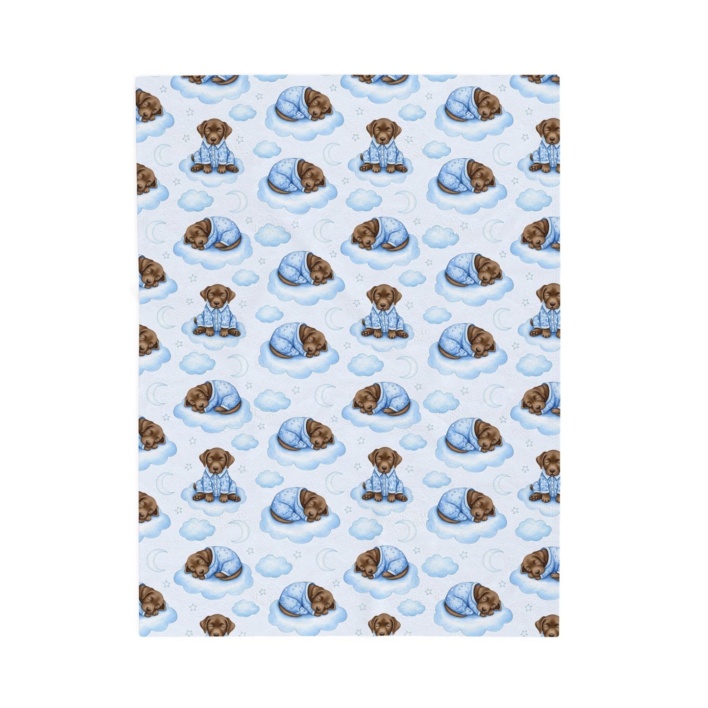 Chocolate Labrador Retriever Blue Baby Blanket, Chocolate Lab Dog Baby Shower Baby Boy Newborn Gift Hospital Announcement Blanket Homecoming
