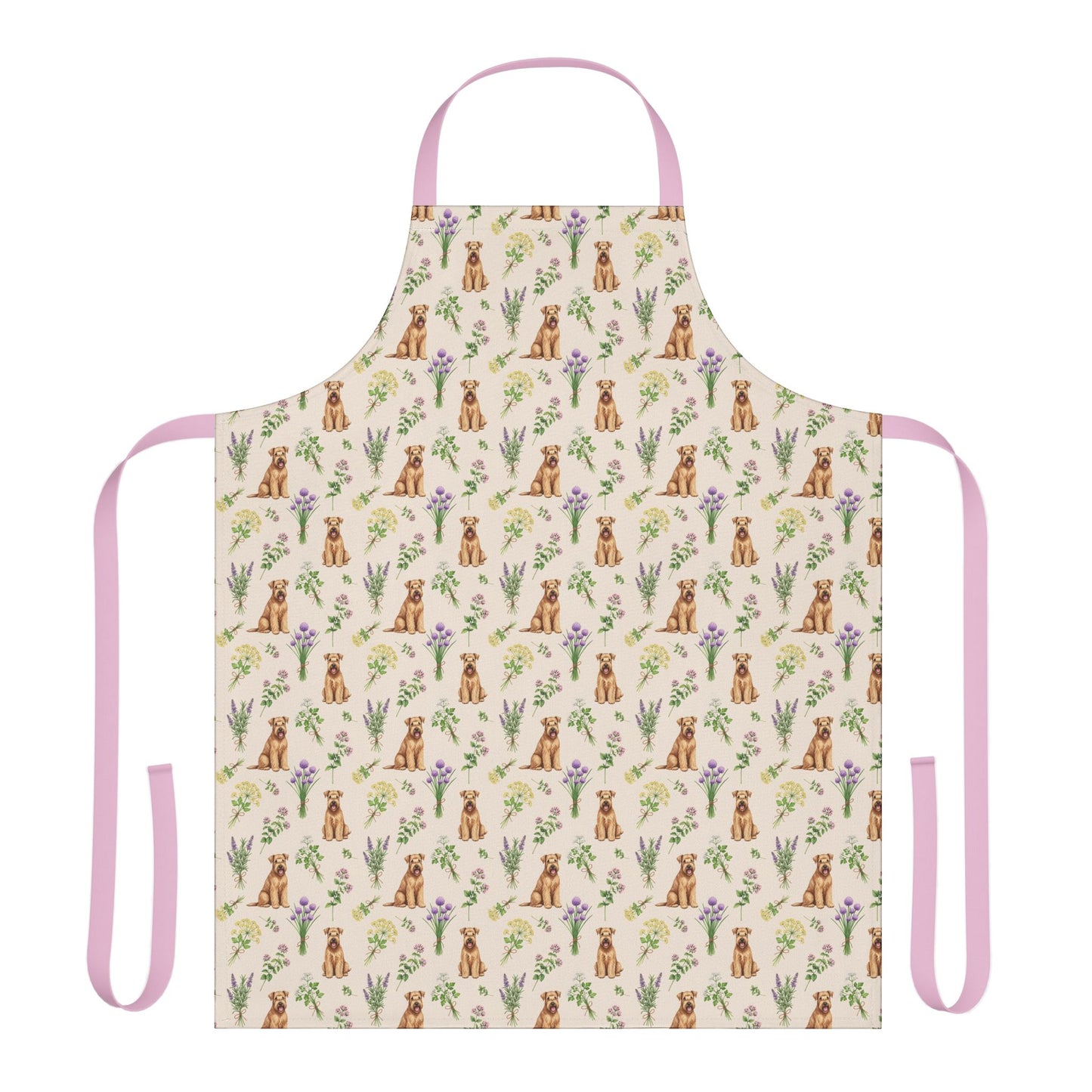 Wheaten Terrier Dog & Herbs Kitchen Apron