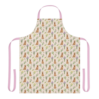 Wheaten Terrier Dog & Herbs Kitchen Apron