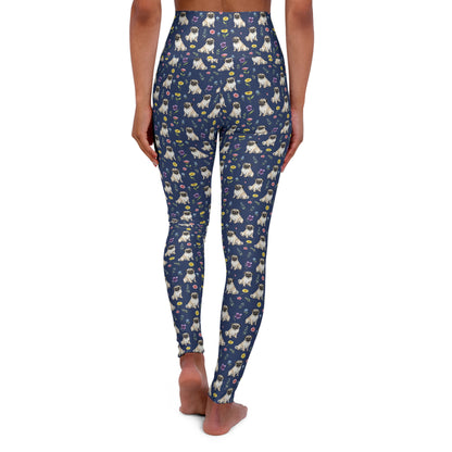 Pug Dog Floral High Waisted Yoga Leggings - Perfect for Fitness & Everyday Wear