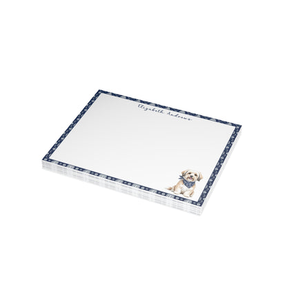 Havanese Navy Blue Paisley Notecard Set