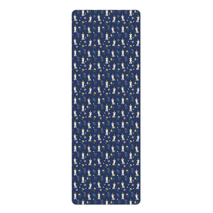 Border Collie Dog Floral Yoga Mat – Durable Non-Slip Rubber Surface for Home & Studio Practice