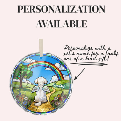 Maltese Rainbow Bridge Stained Glass Ornament