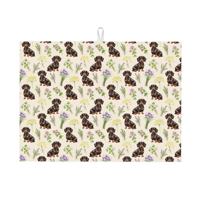 Dachshund Large Dish Drying Mat