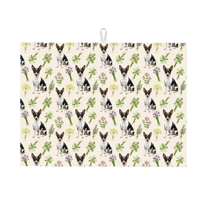 Rat Terrier Large Dish Drying Mat