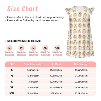 Corgi Girl's Flutter Sleeve Nightgown
