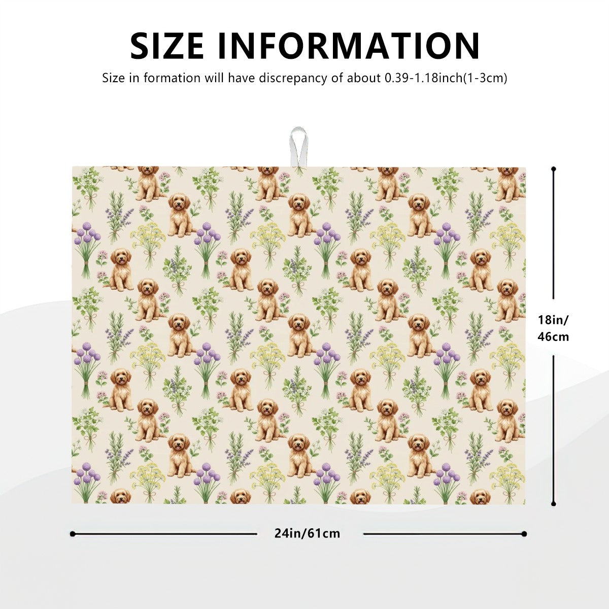 Goldendoodle Large Dish Drying Mat