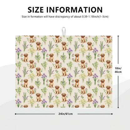 Goldendoodle Large Dish Drying Mat