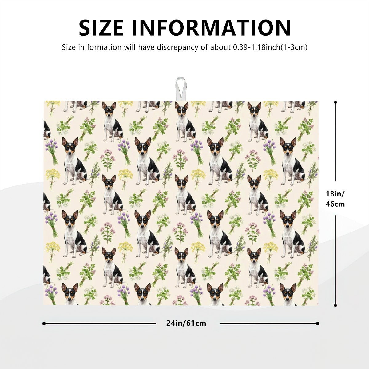 Rat Terrier Large Dish Drying Mat