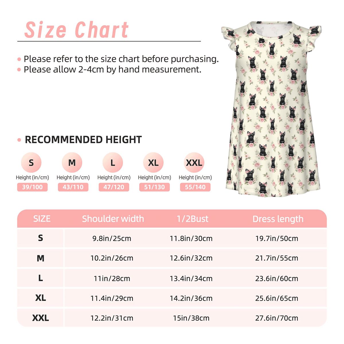 Scottish Terrier Girl's Flutter Sleeve Nightgown