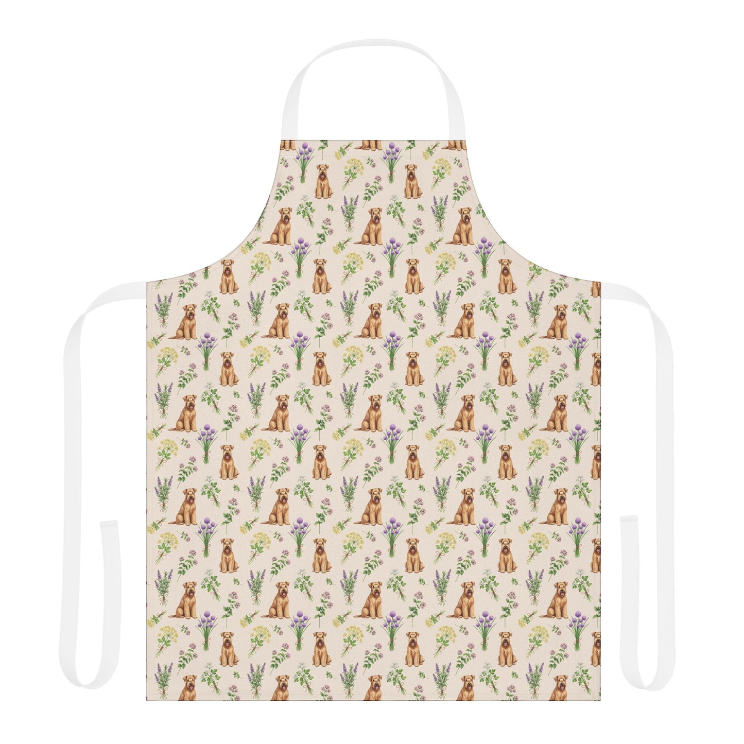 Wheaten Terrier Dog & Herbs Kitchen Apron