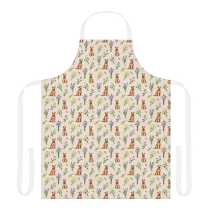 Wheaten Terrier Dog & Herbs Kitchen Apron