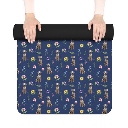 Weimaraner Dog Floral Yoga Mat – Durable Non-Slip Rubber Surface for Home & Studio Practice