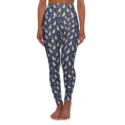 Labrador Retriever Dog Floral High Waisted Yoga Leggings - Perfect for Fitness & Everyday Wear