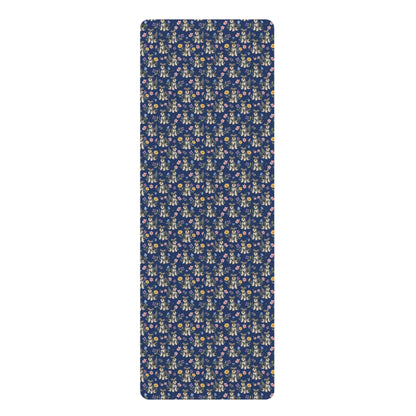 Schnauzer Dog Floral Yoga Mat – Durable Non-Slip Rubber Surface for Home & Studio Practice