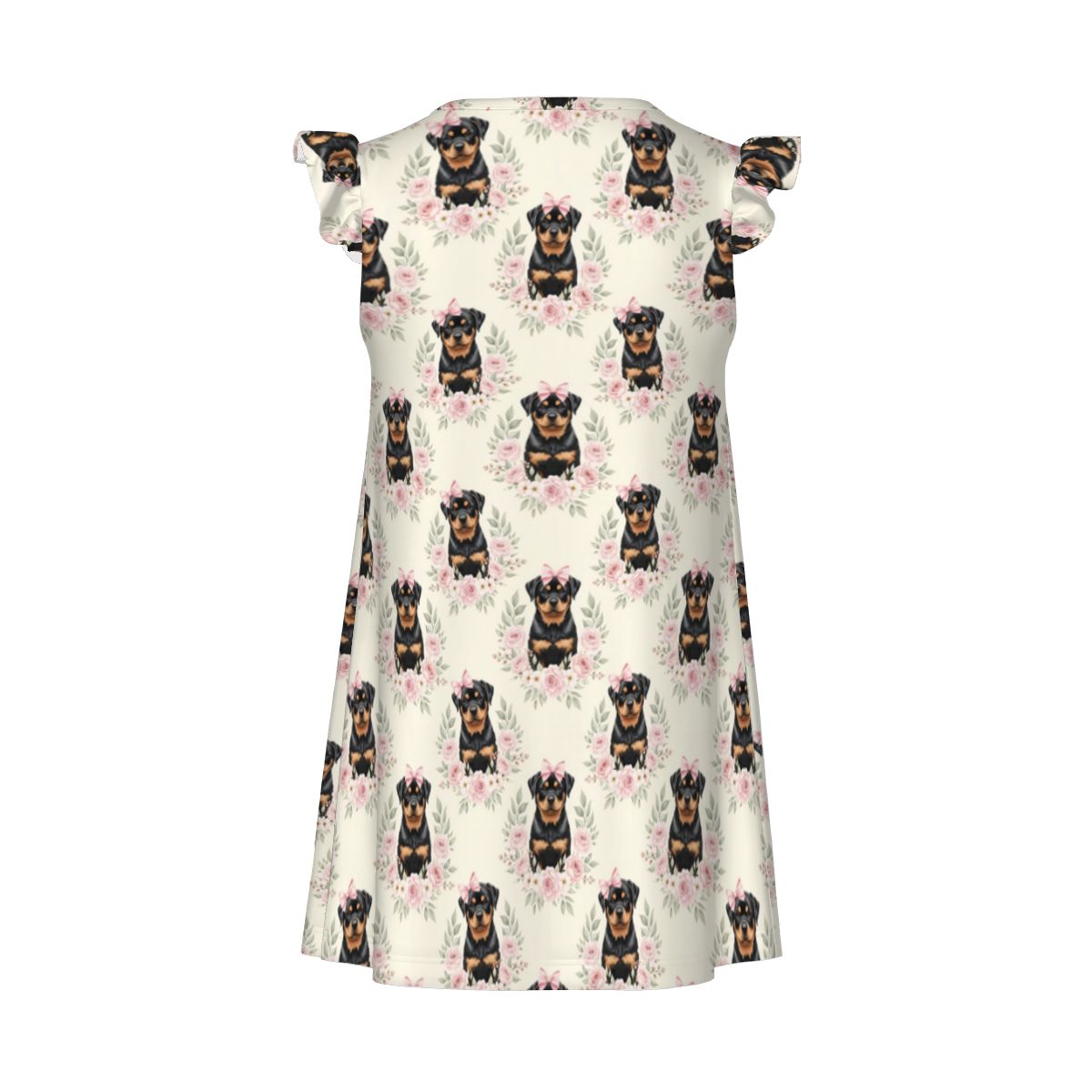 Rottweiler Girl's Flutter Sleeve Nightgown