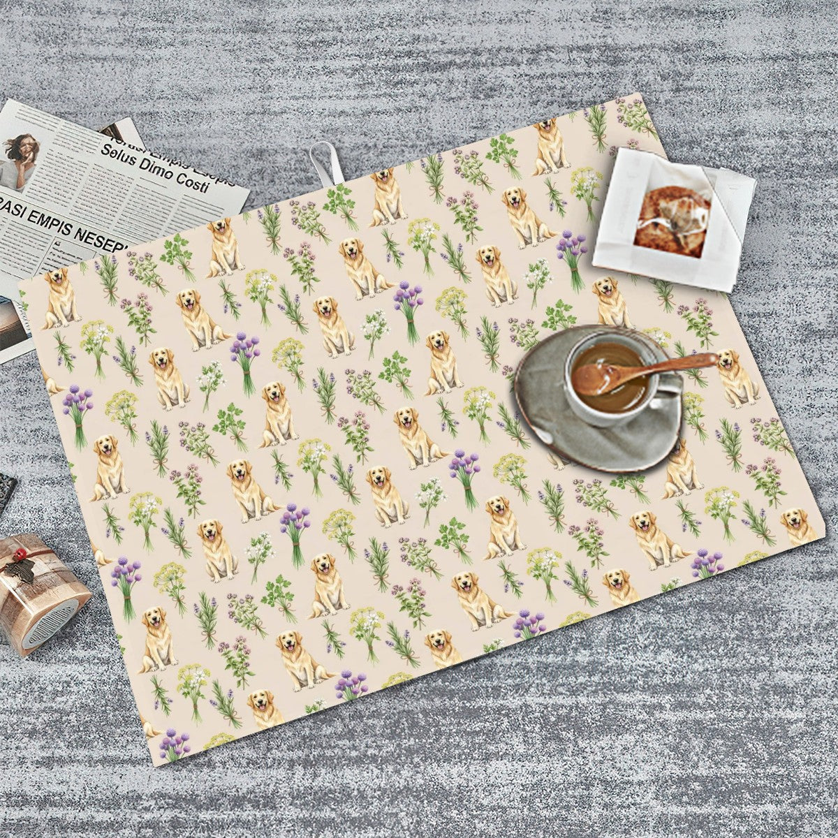 Golden Retriever Large Dish Drying Mat