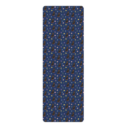 Rottweiler Dog Floral Yoga Mat – Durable Non-Slip Rubber Surface for Home & Studio Practice