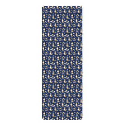 Australian Shepherd Dog Floral Yoga Mat – Durable Non-Slip Rubber Surface for Home & Studio Practice