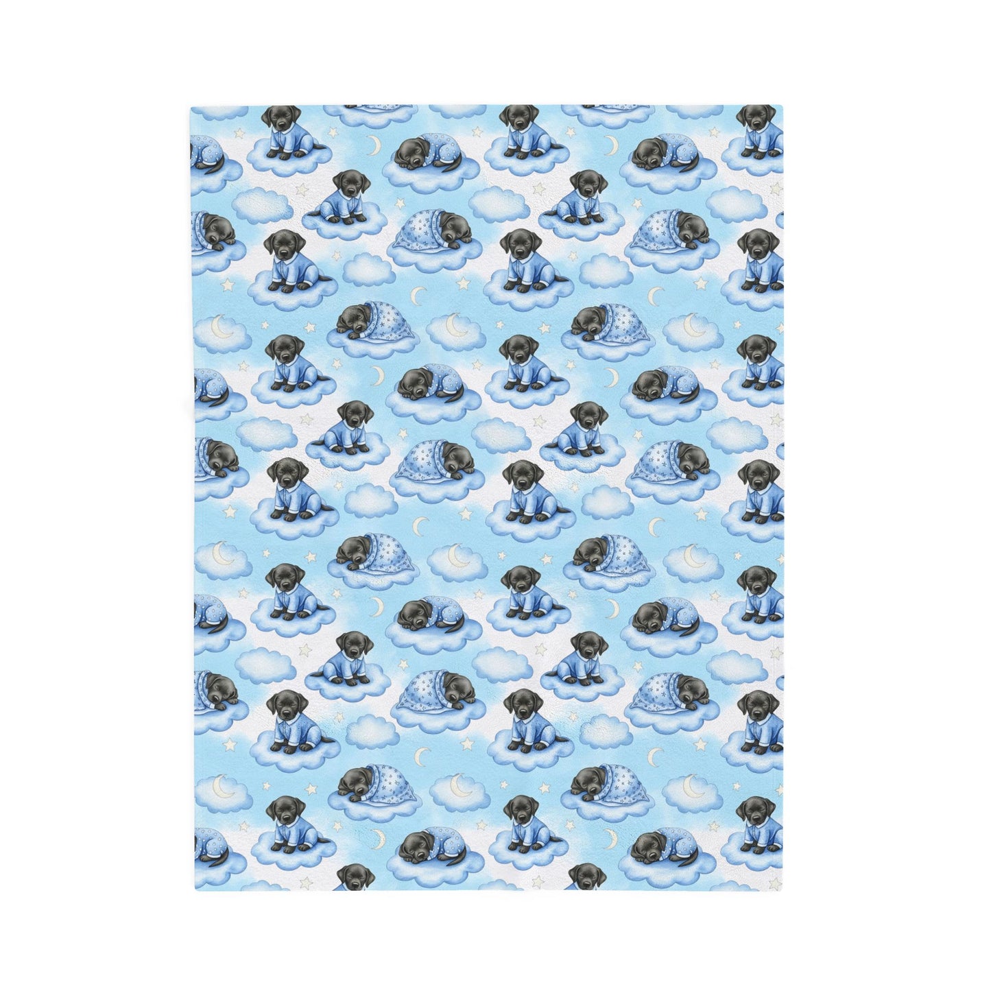 Black Labrador Retriever Blue Baby Blanket, Black Lab Dog Baby Shower Baby Boy Newborn Gift Hospital Announcement Blanket Coming Home