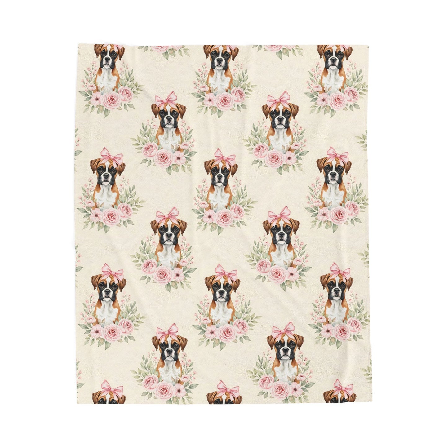 Boxer Pink Baby Blanket, Boxer Dog Baby Shower Baby Girl Newborn Gift Hospital Announcement Blanket Coming Home