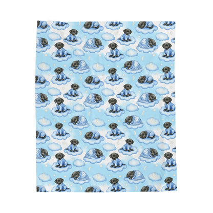 Black Labrador Retriever Blue Baby Blanket, Black Lab Dog Baby Shower Baby Boy Newborn Gift Hospital Announcement Blanket Coming Home