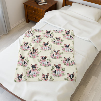 Rat Terrier Pink Baby Blanket, Rat Terrier Dog Baby Shower Baby Girl Newborn Gift Hospital Announcement Blanket Coming Home