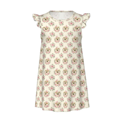 Labrador Retriever Girl's Flutter Sleeve Nightgown