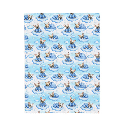 French Bulldog Blue Baby Blanket, Frenchie Dog Baby Shower Baby Boy Newborn Gift Hospital Announcement Blanket Coming Home