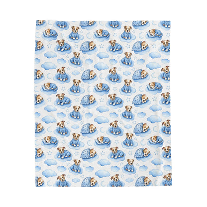 Pitbull Blue Baby Blanket, Pitbull Dog Baby Shower Baby Boy Newborn Gift Hospital Announcement Blanket Coming Home