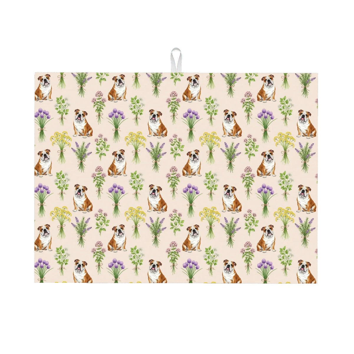 English Bulldog Large Dish Drying Mat