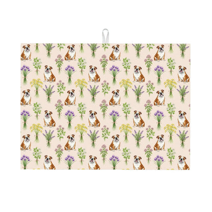 English Bulldog Large Dish Drying Mat