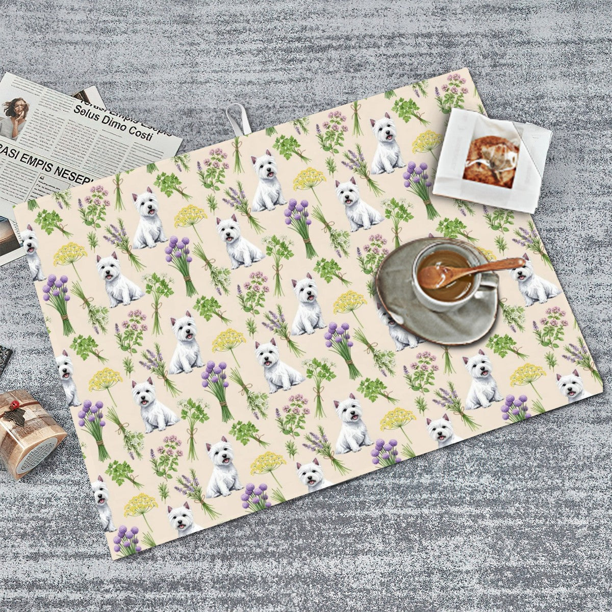 West Highland White Terrier Large Dish Drying Mat