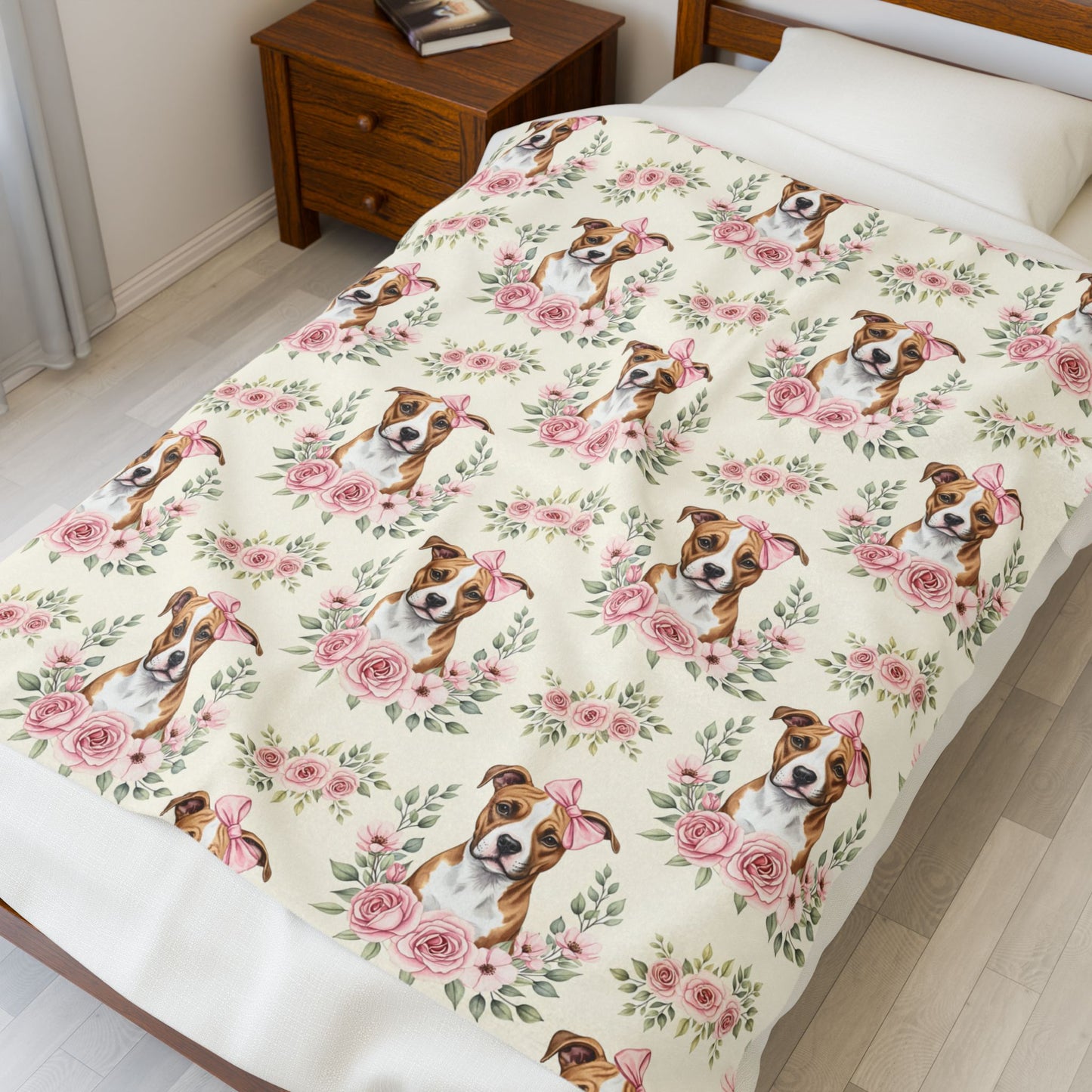 Pitbull Pink Baby Blanket, Pitbull Dog Baby Shower Baby Girl Newborn Gift Hospital Announcement Blanket Coming Home