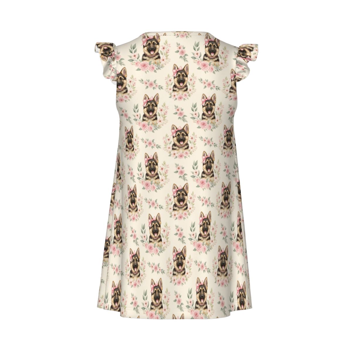 German Shepherd Dog Shepherd Girl's Flutter Sleeve Nightgown