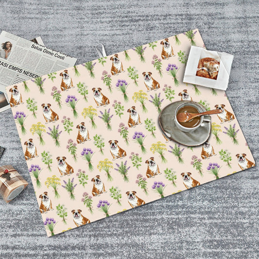English Bulldog Large Dish Drying Mat