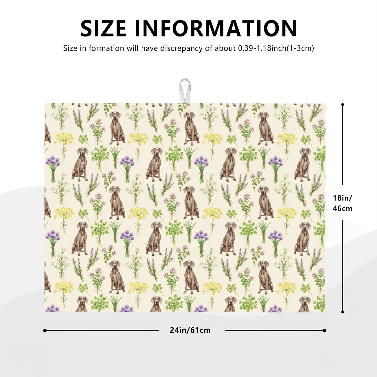 Weimaraner Large Dish Drying Mat