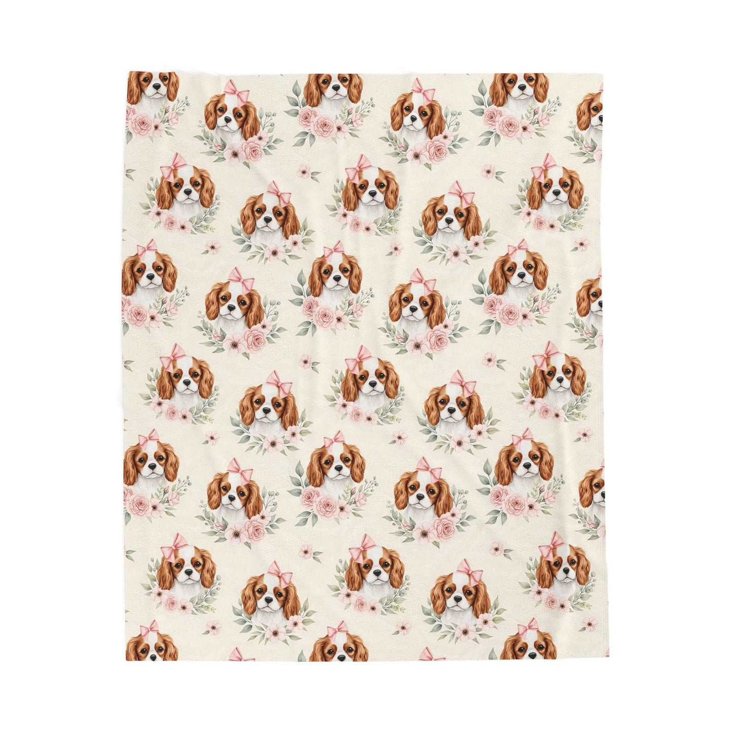 Cavalier King Charles Spaniel Pink Baby Blanket, Cavalier Dog Baby Shower Baby Girl Newborn Gift Hospital Announcement Blanket Coming Home