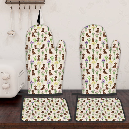 Dachshund Oven Mitts and Pot Holders Set