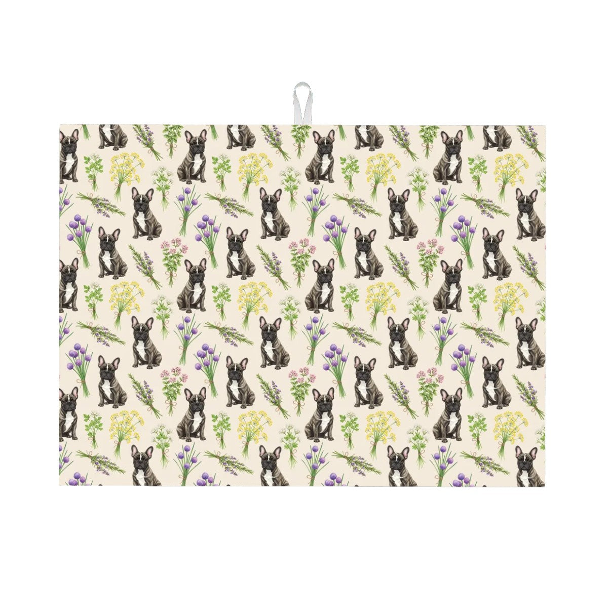French Bulldog Large Dish Drying Mat