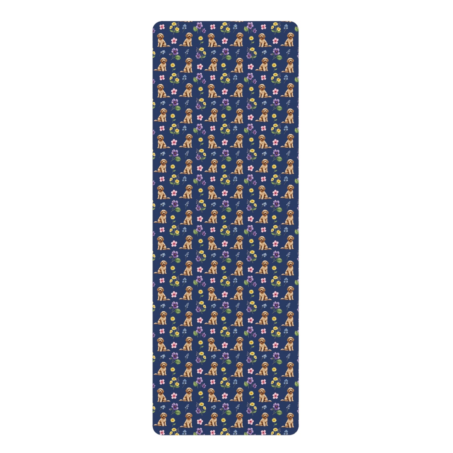 Goldendoodle Dog Floral Yoga Mat – Durable Non-Slip Rubber Surface for Home & Studio Practice