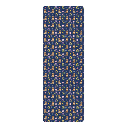 Goldendoodle Dog Floral Yoga Mat – Durable Non-Slip Rubber Surface for Home & Studio Practice