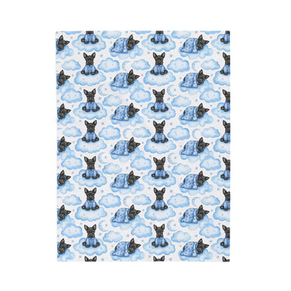 Scottish Terrier Blue Baby Blanket, Scottie Dog Baby Shower Baby Boy Newborn Gift Hospital Announcement Blanket Coming Home