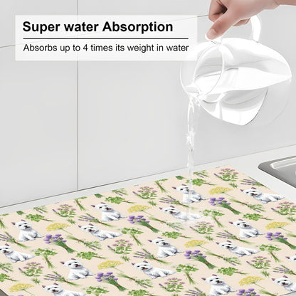 West Highland White Terrier Large Dish Drying Mat