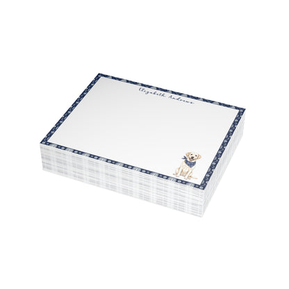 Labrador Retriever Navy Blue Paisley Notecard Set