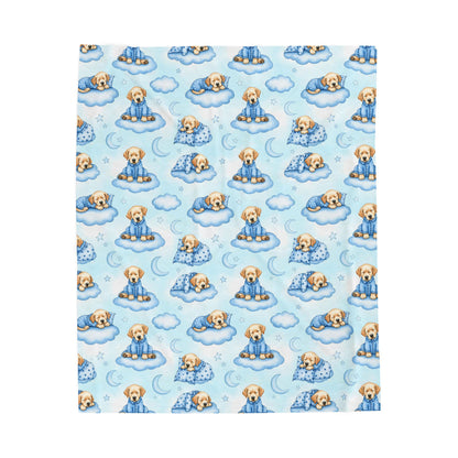 Labrador Retriever Blue Baby Blanket, Lab Dog Baby Shower Baby Boy Newborn Gift Hospital Announcement Blanket Coming Home