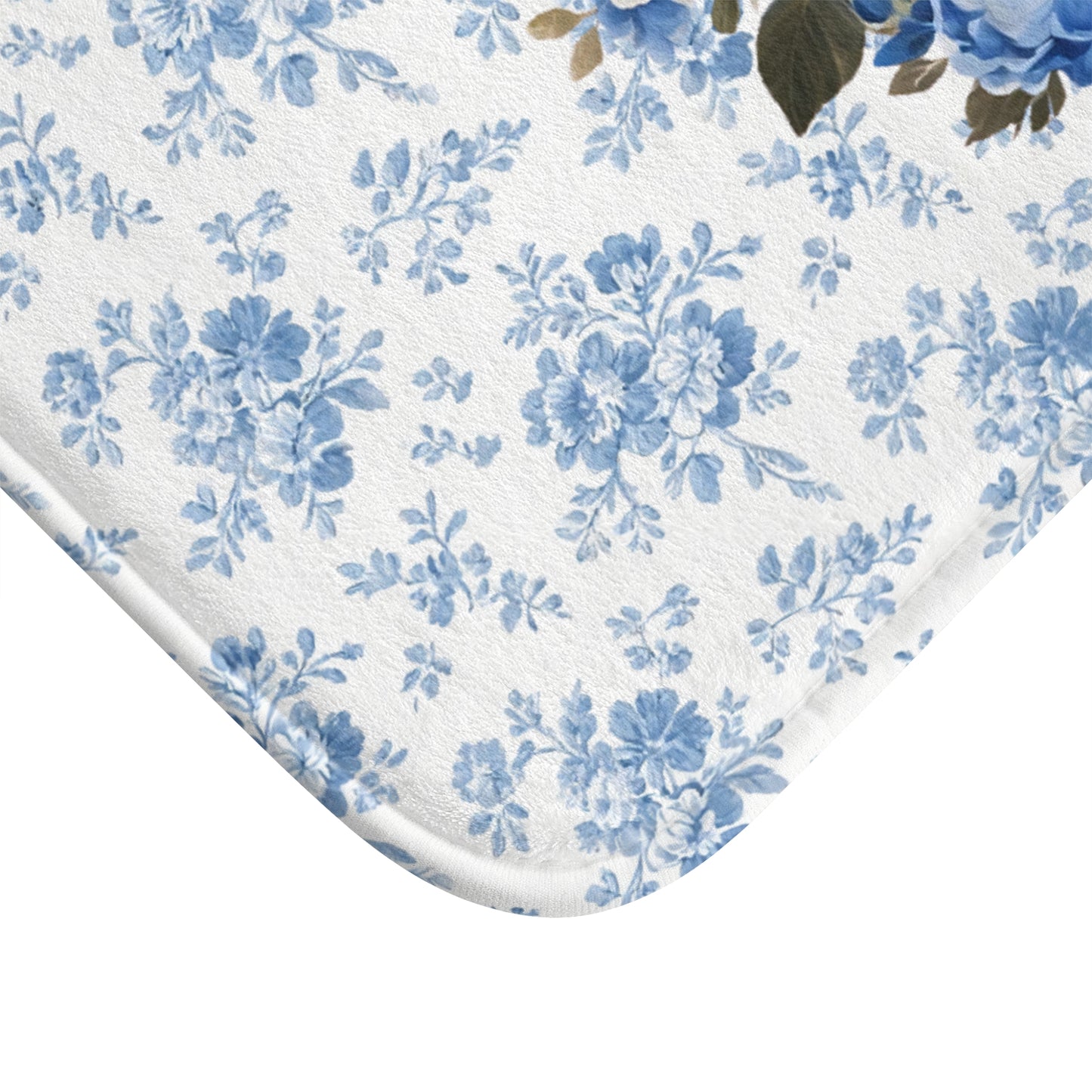 Blue Floral Boxer Bath Mat – Cute Boxer Dog Bathroom Rug