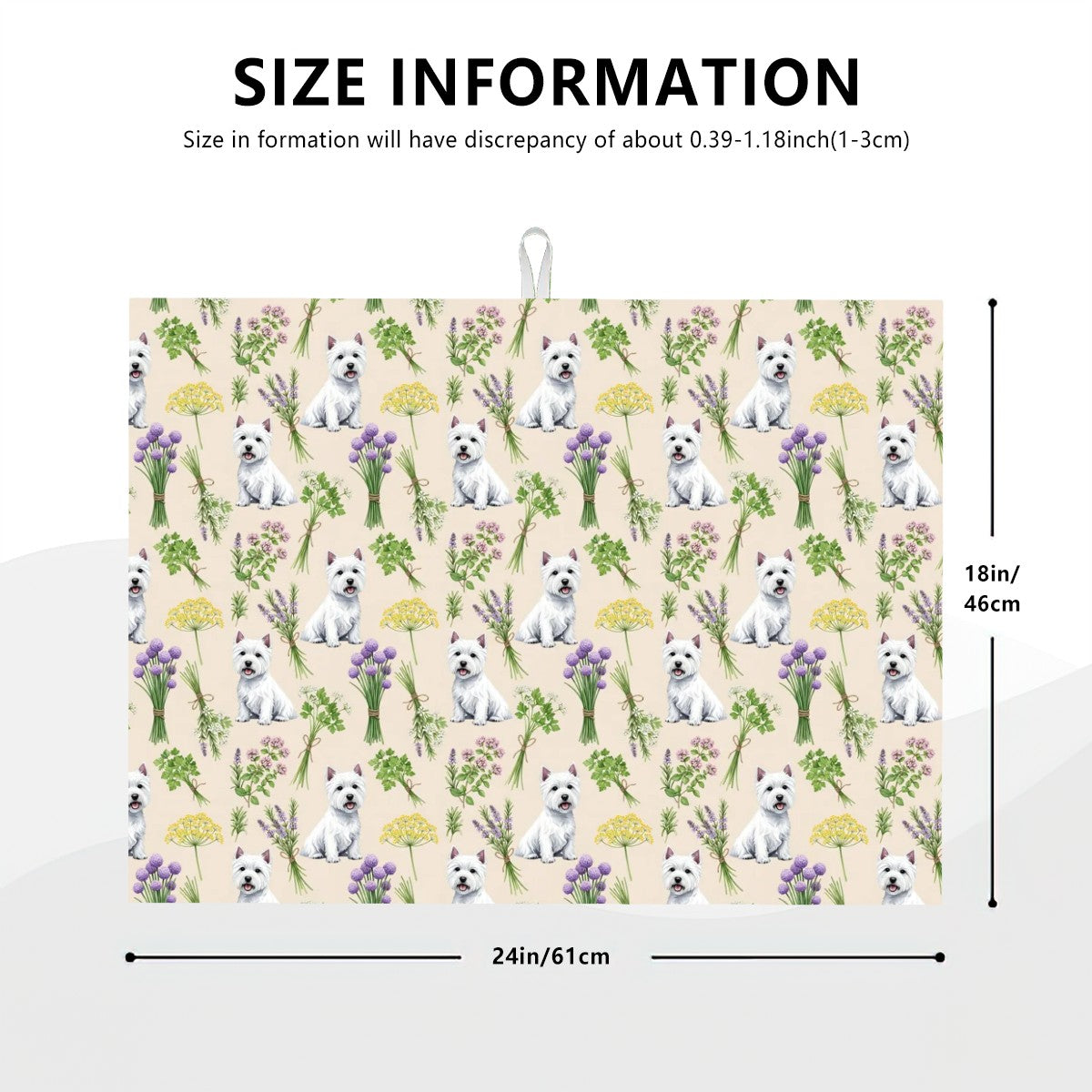 West Highland White Terrier Large Dish Drying Mat