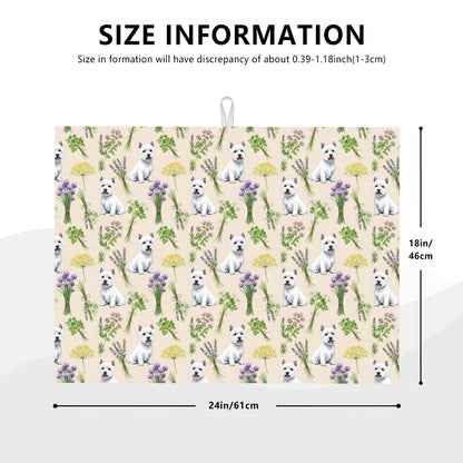 West Highland White Terrier Large Dish Drying Mat