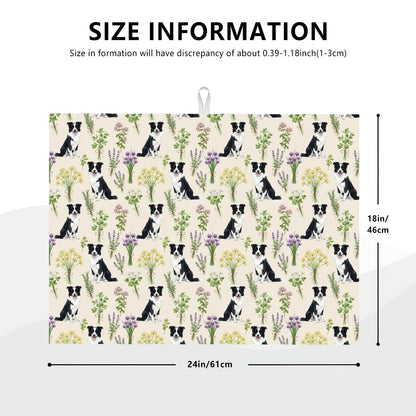 Border Collie Large Dish Drying Mat